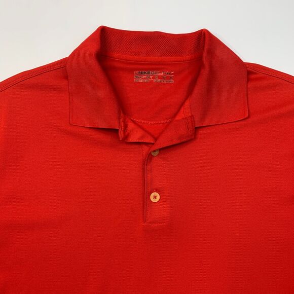 Nike Golf Shirt Mens M Medium Red Short Sleeve FitDry Performance Polo - Picture 4 of 11